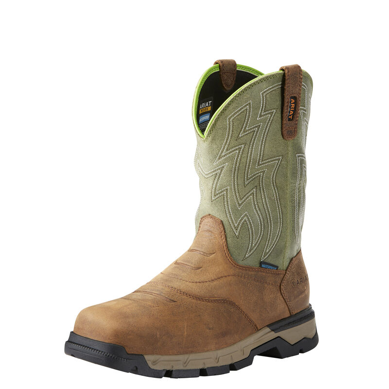 Botas De Trabajo Ariat Rebar Flex Western Waterproof Marrones/Verde Hombre - Chile 471-ABDIUC